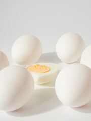 chicken eggs isolated on white background