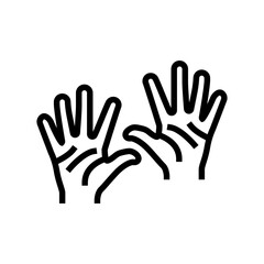 Fototapeta na wymiar ten number hand gesture line icon vector. ten number hand gesture sign. isolated contour symbol black illustration