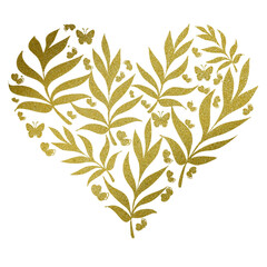 Gold Abstract heart shape.