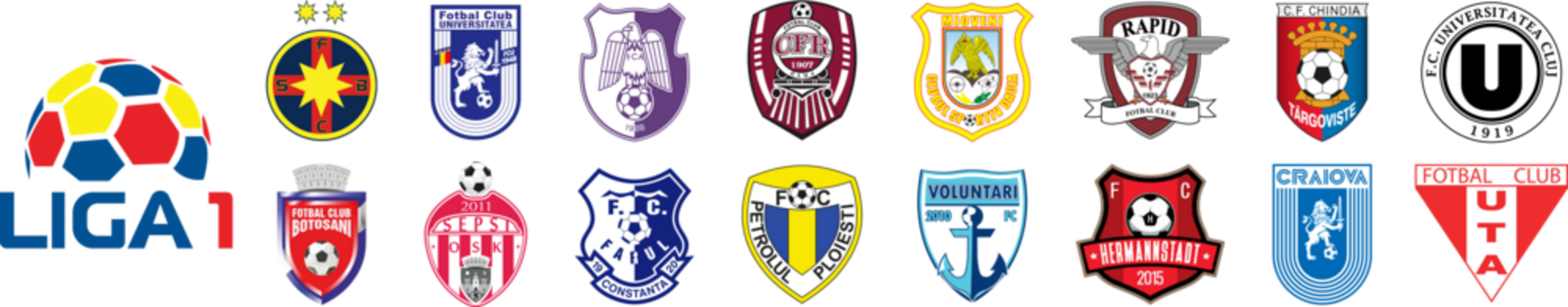 Liga I season 2022, 2023, Romanian association football clubs, Romania, CFR  Cluj, FCSB, FC Hermannstadt, FC Arges Pitesti, Sepsi OSK, CS Universitatea  Craiova, FC Botosani, Kyiv,Ukr - Dec 5, 2022 Stock Photo