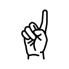 Obraz premium one number hand gesture line icon vector. one number hand gesture sign. isolated contour symbol black illustration