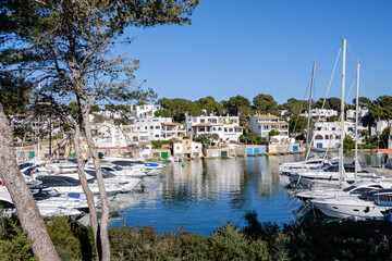 Fototapeta na wymiar Cala Llonga, Marina de Cala d Or, Santanyi, Mallorca, Balearic Islands, Spain