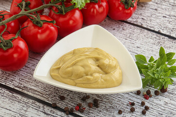 Spicy Mustard sauce in the bowl