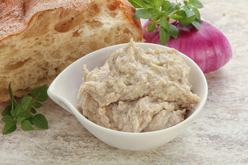 Jewish traditional cuisine herring mousse Forsmak