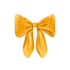 Watercolor golden Bow.