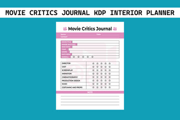 Movie Critics Journal KDP Interior Planner
