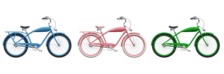 Fototapeta premium bicycle, isolated on white background, 3D illustration, cg render