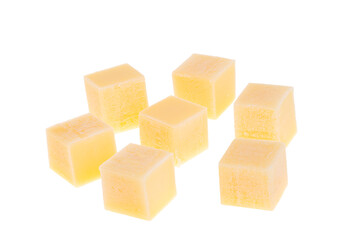 cheese cubes isolated