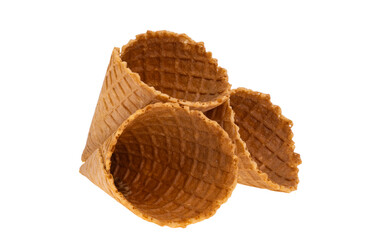 waffle cones isolated