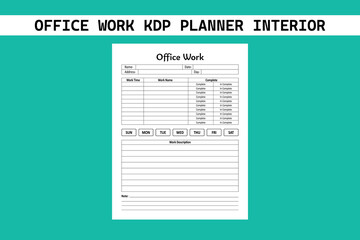 Office Work KDP Planner Interior
