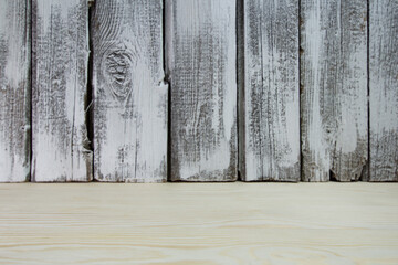 an empty table on a wooden background