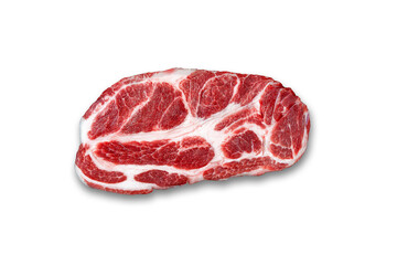 Fresh pork steak isolated on white background