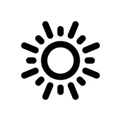 Sun icon - vector illustration . Sun, Sunny, Day, Weather, Warm, Energy, Sunshine, Summer, Forecast, shine, line, outline, icons .