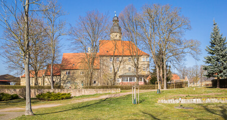 Panorama of the park at the castle in Schochwitz, Germany