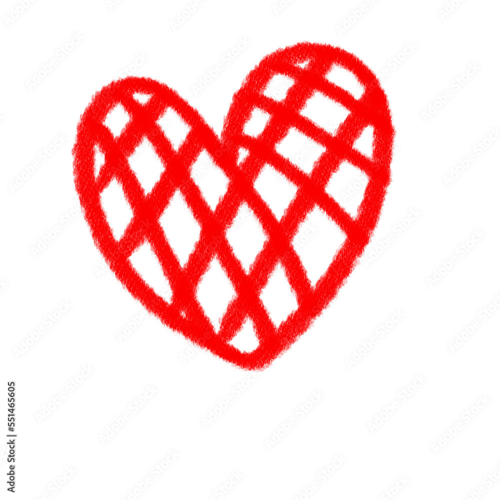 Wall mural Red pencil doodle heart.