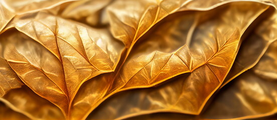 Digital art of golden leaf texture