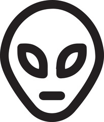 Extraterrestrial alien face or head symbol line art vector icon