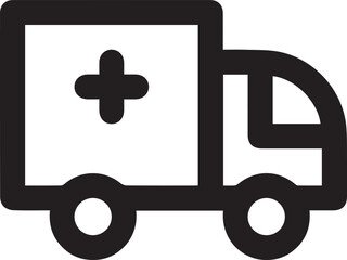Ambulance emergency transport vehicle line icon
