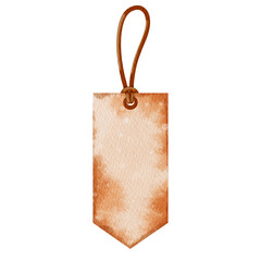 Watercolor Brown sale tag vintage.	