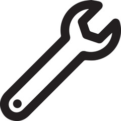 Wrench spanner icon screwdriver logo. Maintain gear wrench mechanic pictogram symbol