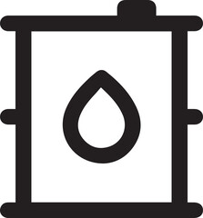 Oil drum container, barrel with sign flat vector icon for apps and websites.
