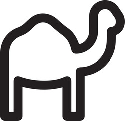 camel silhouette icon vector on a white background
