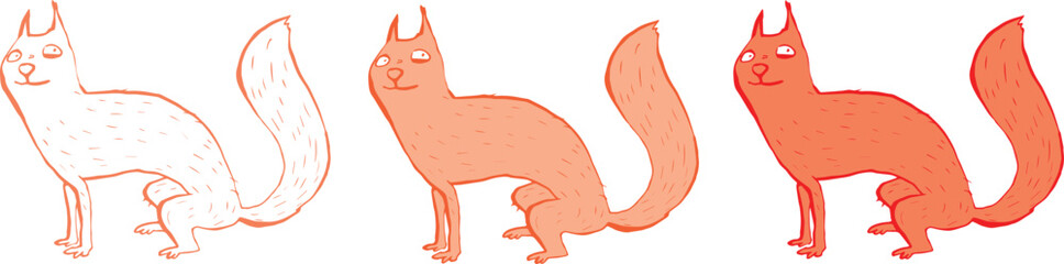 Illustration von niedlichem Eichhörnchen für Pattern im Kinderzimmer