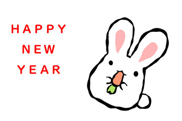 うさぎ年　年賀はがき　テンプレート