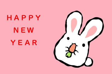 うさぎ年　年賀はがき　テンプレート