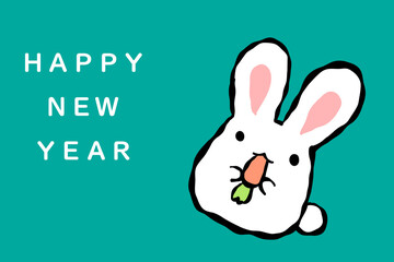うさぎ年　年賀はがき　テンプレート