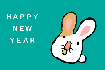 うさぎ年　年賀はがき　テンプレート