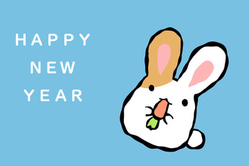 うさぎ年　年賀はがき　テンプレート