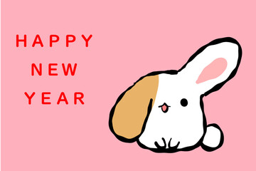 うさぎ年　年賀はがき　テンプレート