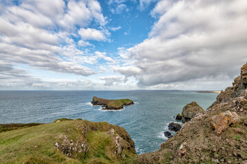 mullion Cornish coastline and coastal footpath on the Lizard peninsular