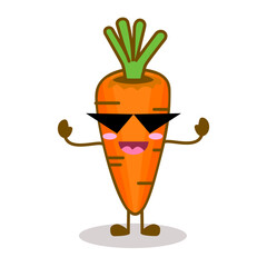 Carrot character isolated on white background.