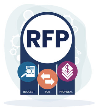 RFP - Request For Proposal. acronym, business concept. Vector infographic illustration for presentations, sites, reports, banners