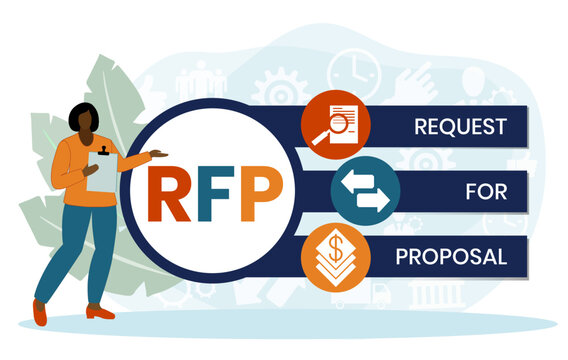 RFP - Request For Proposal. acronym, business concept. Vector infographic illustration for presentations, sites, reports, banners