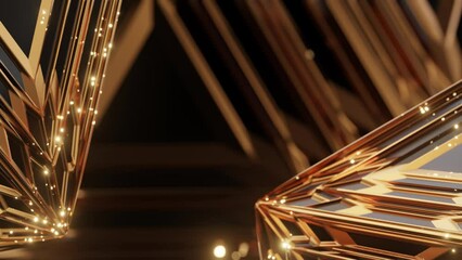 Abstract Black gold geometric background. - Powered by Adobe