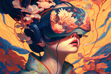 Virtual reality, Metaverse artistic concept. 