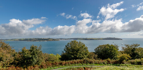 St Mawes and the river Fal from Pendennis castle