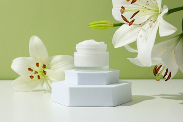 Concept of skin and body care, cream cosmetic