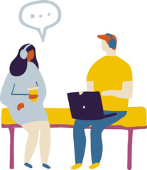 People bloggers creating content and posting it on social media. Blogging and vlogging 