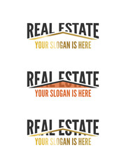Real Estate simple logo design. House abstract concept icons.