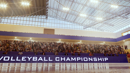 Volleyball stadium. Render 3D. Illustration.