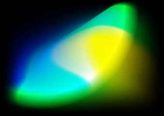 Blurred background with green yellow blue aurora gradient color