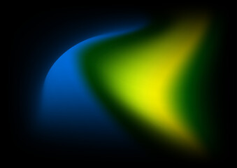 Blurred background with green yellow blue aurora gradient color