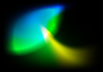 Blurred background with green yellow blue aurora gradient color