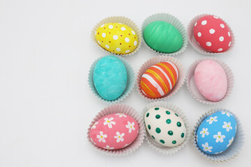 colorful painted Easter eggs
