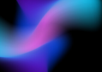 Abstract blurred hologram gradient background with blue pink purple gradient aurora texture. Abstract technology liquid wavy shapes futuristic banner. Glowing vector with aurora