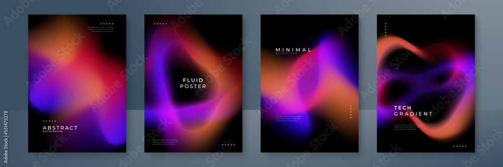 Poster fluid blurred gradient background vector. modern and minimal style posters with colorful, geometric 